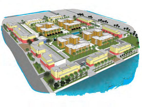 Site 1 Scenario 1 Rendering &mdash; Base Land Development with Sustainable Bonus Tier I