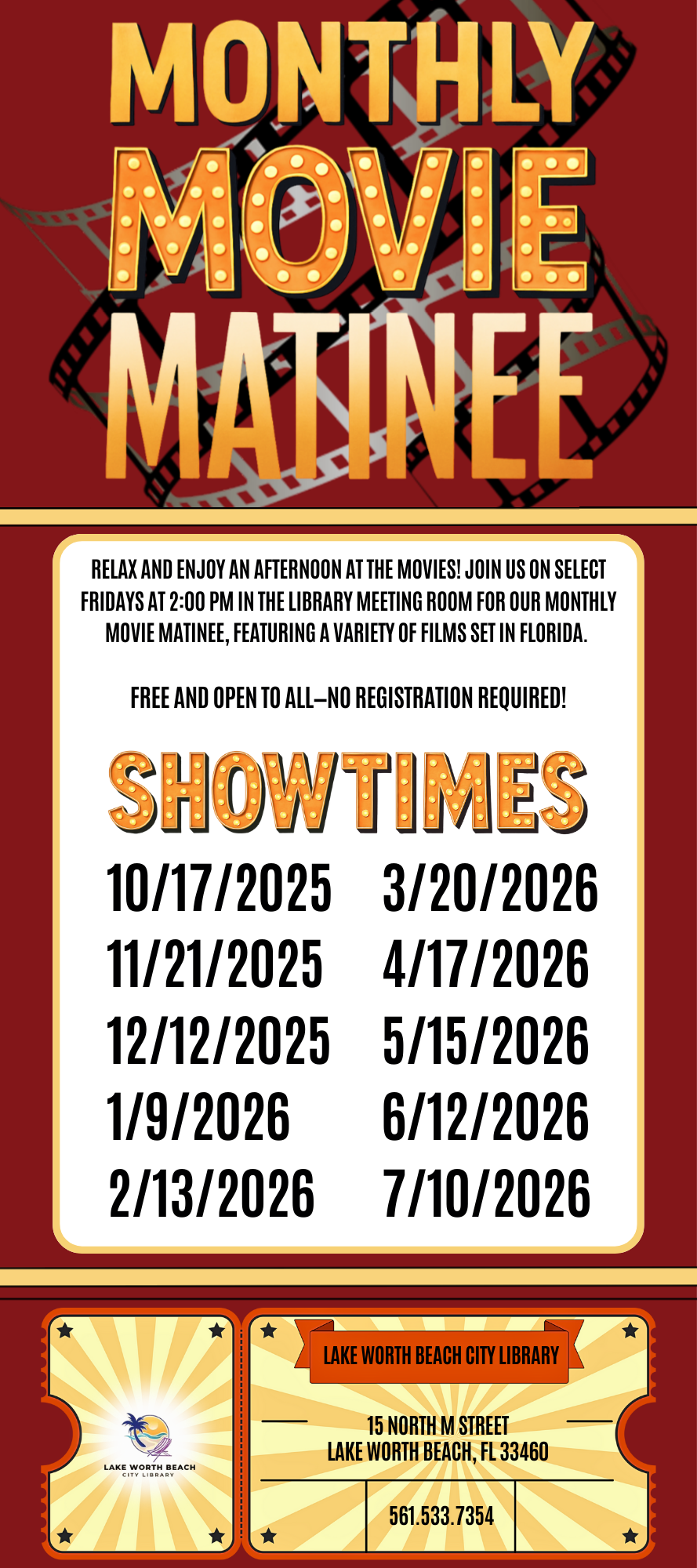 Monthly Movie Matinee Flyer